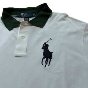 Vtg Ralph Lauren Polo Shirt XLT White Big Pony Tartan Plaid Neck Trim & 3 NWT